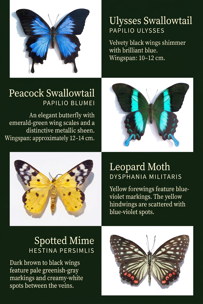 Framed Butterfly & Insect Specimen Collection | Colorful Wings, Black Frame